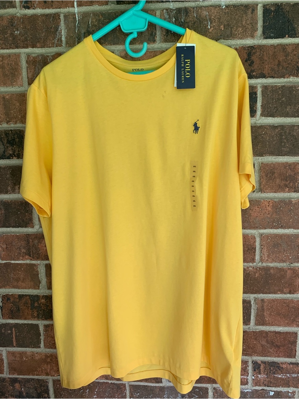 Polo Ralph Lauren Logo Solid Short Sleeve Yellow Cotton Jersey Men's T-Shirt XXL